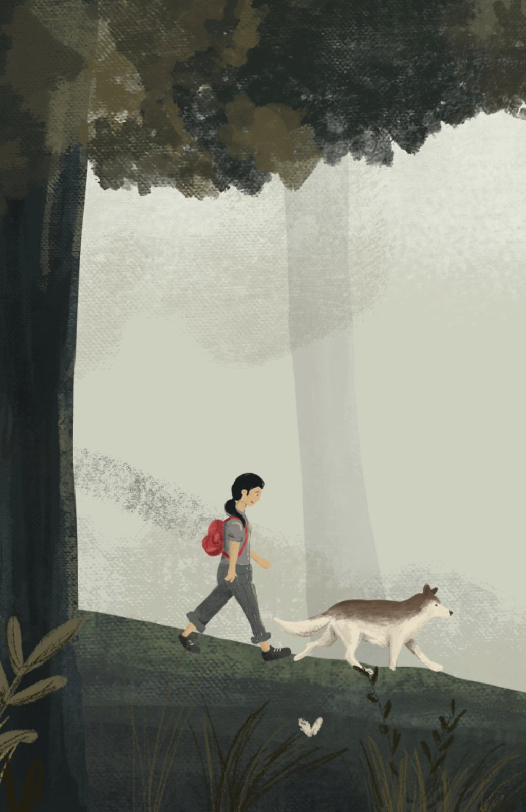 Walking with Wolf Illustration